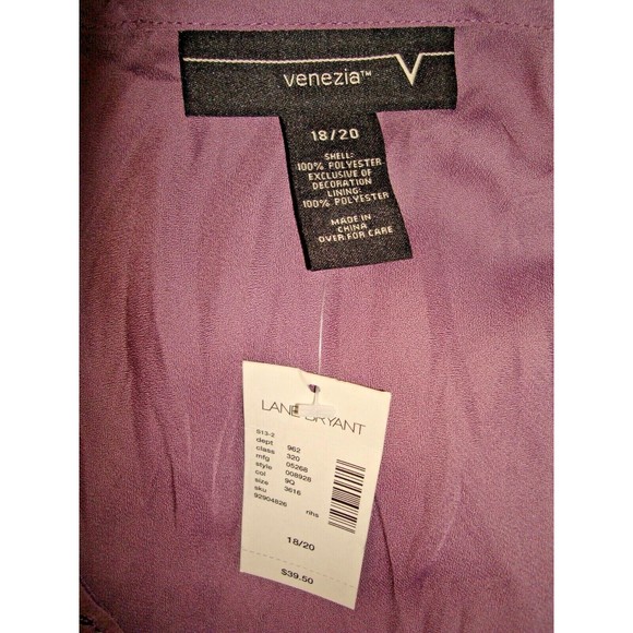 Venezia Lane Bryant Purple Lavender Cross-Over Sequin Top 18/20 NWT - Picture 4 of 4
